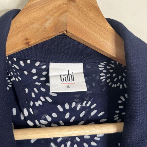 cabi Blazer Womens 8 Navy Double Breasted Gold Button Nautical Stretch 5150 - Picture 5 of 12